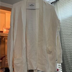 Hollister Cream Open-Front Cardigan